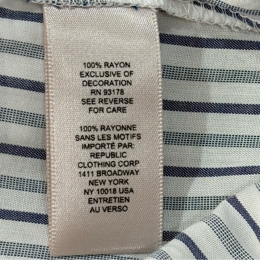 Catherine Malandrino 3X Striped Boho Blouse Lace Trim Top Cottagecore Coastal‎ - Picture 8 of 15